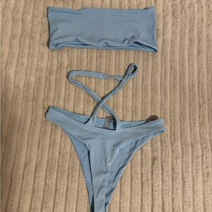 SHEIN Light Blue Bikini Set